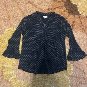 Charter Club Navy Diamond Print Blouse